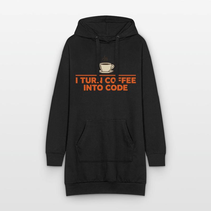 Je transforme le café en code – Programmer Retro Sweat-shirt à capuche long Femme