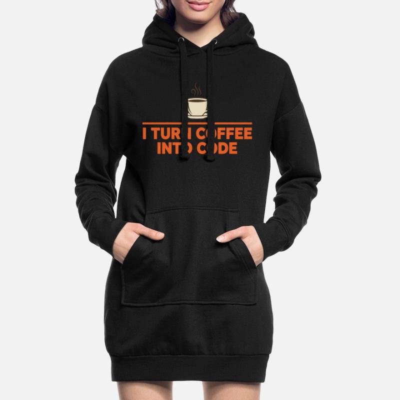 I Turn Coffee Into Code – Programmierer Retro Hoodie-Kleid