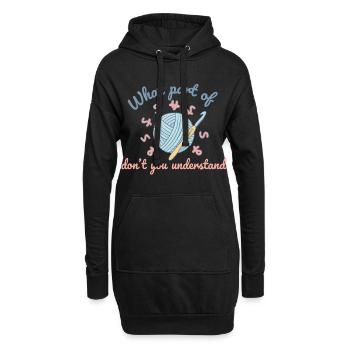 Crochet drôle, quelle partie de ne comprends-tu pas - Sweat-shirt à capuche long Femme - noir - Devant