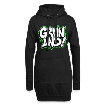 GRNNLND! Grönland Streetwear für Weltenbummler - Hoodie-Kleid - Schwarz - Vorne