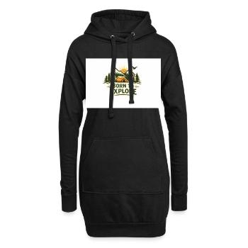 Born to Explore Outdoor Abenteuer - Hoodie-Kleid - Schwarz - Vorne