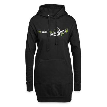 Sexy et je la tonds – Drôle de phrase de tonte de pelouse - Sweat-shirt à capuche long Femme - noir - Devant