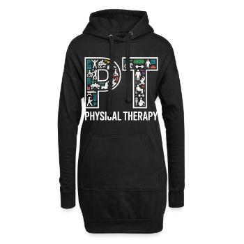 Physiotherapie Mosaik Piktogramm - Hoodie-Kleid - Schwarz - Vorne