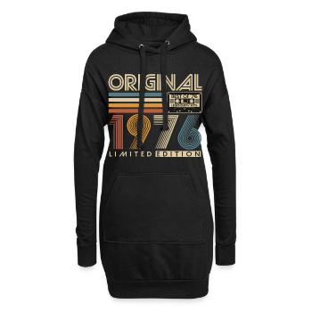 Cadeau d’anniversaire pour le 50e anniversaire 1976 Vintage Retro - Sweat-shirt à capuche long Femme - noir - Devant