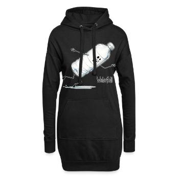 Waterfall – Fallende Wasserflasche Cartoon - Hoodie-Kleid - Schwarz - Vorne