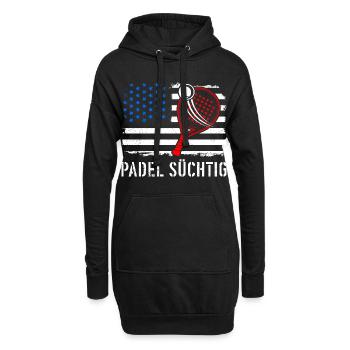 Padel Hobby PADEL SÜCHTIG Padel Spiel Lustiges - Hoodie-Kleid - Schwarz - Vorne