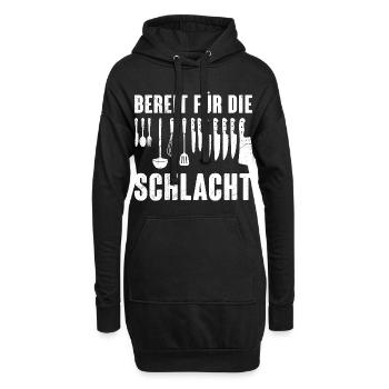 Chefkoch BEREIT FÜR DIE SCHLACHT Lustiges - Hoodie-Kleid - Schwarz - Vorne