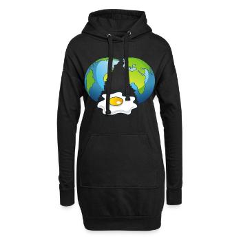 La planète Terre est un oeuf - Sweat-shirt à capuche long Femme - noir - Devant