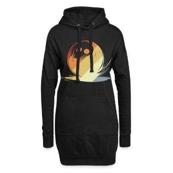 Bowling Zeichnung Retro Stil - Hoodie-Kleid - Schwarz - Vorne