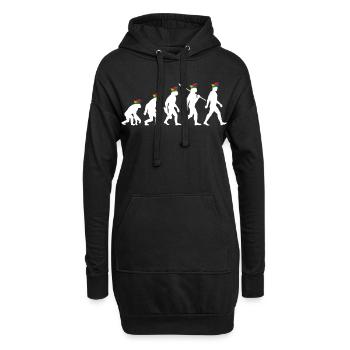 Homo Carnival | Évolution des Fous, Engraissé - Sweat-shirt à capuche long Femme - noir - Devant