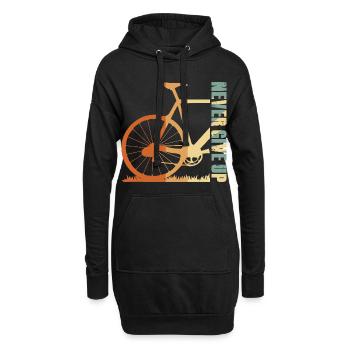 Conception de la silhouette du vélo en pente - Sweat-shirt à capuche long Femme - noir - Devant