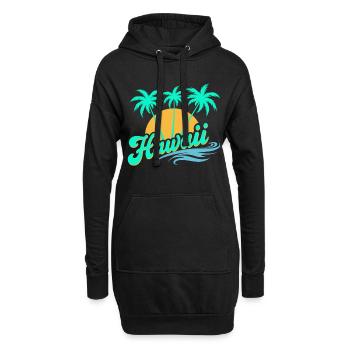 Hawaii Sommer Vibes mit Palmen und Meer - Hoodie-Kleid - Schwarz - Vorne
