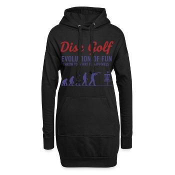 Disc Golf Evolution Of Fun Wirf Dich Zu - Hoodie-Kleid - Schwarz - Vorne