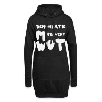 Demokratische Wut Shirt - Hoodie-Kleid - Schwarz - Vorne
