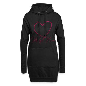 Logo de la police Husky Mom Heart - Sweat-shirt à capuche long Femme - noir - Devant