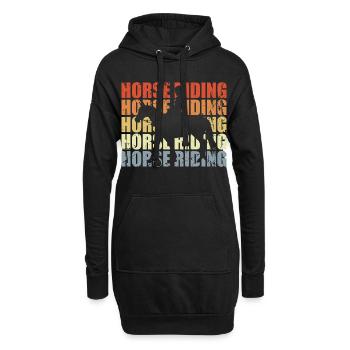 Horse Riding Vintage Look - Hoodie-Kleid - Schwarz - Vorne