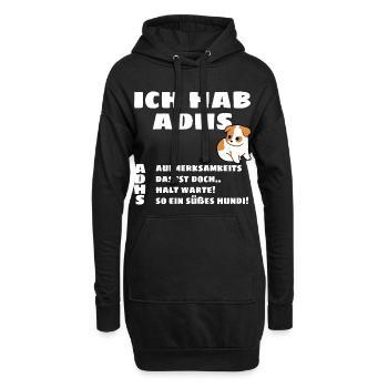 J’ai un TDAH - Motif de chiot - Sweat-shirt à capuche long Femme - noir - Devant