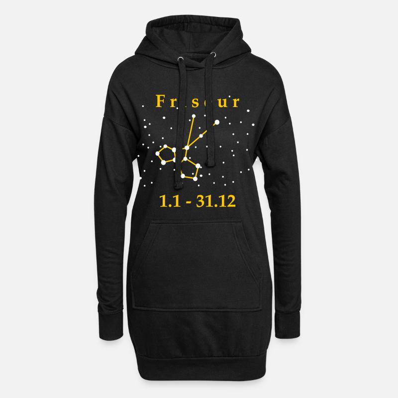 Friseur Sternzeichen Geschenk Friseurin - Hoodie-Kleid - Schwarz