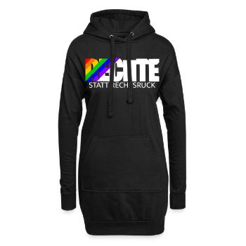 Les droits de l’homme au lieu d’un virage à droite – arc-en-ciel - Sweat-shirt à capuche long Femme - noir - Devant