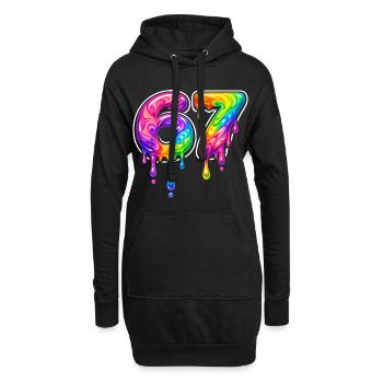 67 Six Seven Meme Gen Alpha Slang - Hoodie-Kleid - Schwarz - Vorne