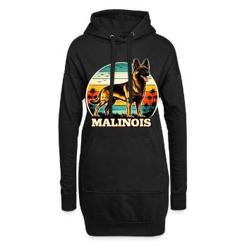 Berger belge Malinois Rétro - Sweat-shirt à capuche long Femme - noir - Devant