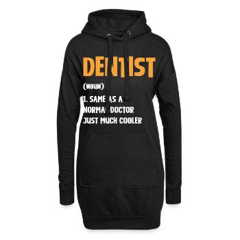 Zahnarzt Humor Typografie - Hoodie-Kleid - Schwarz - Vorne