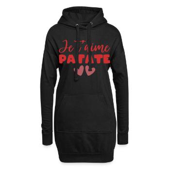 Je t'aime Patate Saint Valentin Homme Femme Couple - Sweat-shirt à capuche long Femme - noir - Devant