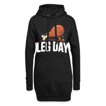 Leg Day Hähnchenknochen Motiv - Hoodie-Kleid - Schwarz - Vorne