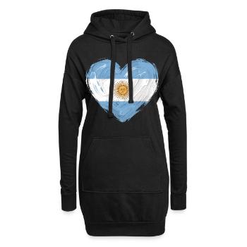 Football Football du Drapeau Argentine - Sweat-shirt à capuche long Femme - noir - Devant