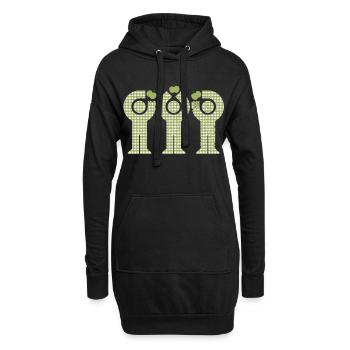 Figurines Apple des Minis Verts à Vichy - Sweat-shirt à capuche long Femme - noir - Devant