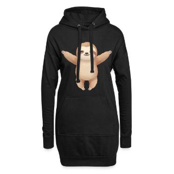 Baby Faultier - Hoodie-Kleid - Schwarz - Vorne