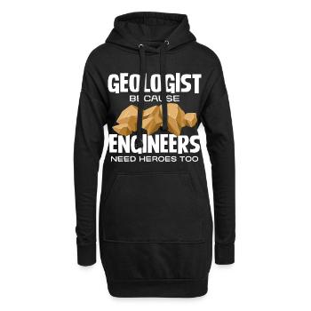 Géologue Held : Les ingénieurs ont besoin de héros - Sweat-shirt à capuche long Femme - noir - Devant
