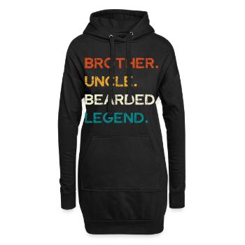 Bearded Legend: Bruder und Onkel - Hoodie-Kleid - Schwarz - Vorne