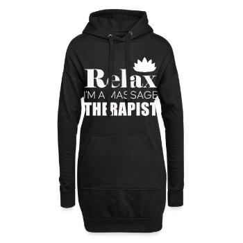 Relax Massage Therapist Logo Shirt - Hoodie-Kleid - Schwarz - Vorne