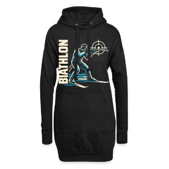 Biathlon Passion Liebhaber Geschenk - Hoodie-Kleid - Schwarz - Vorne