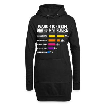 Biathlon Geschenk Für alle die verlieren - Hoodie-Kleid - Schwarz - Vorne