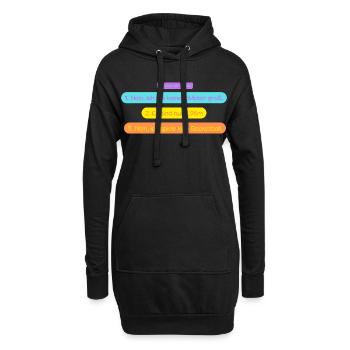 1,96m Fragen - Hoodie-Kleid - Schwarz - Vorne