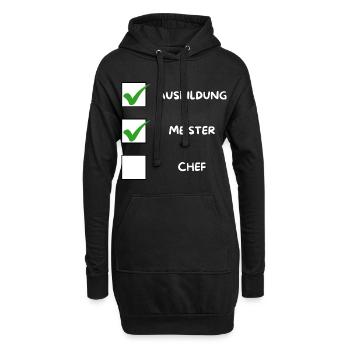 Meister Checkliste - Hoodie-Kleid - Schwarz - Vorne