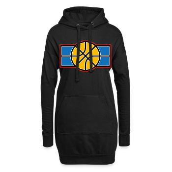 Basketball-Retro-Emblem - Hoodie-Kleid - Schwarz - Vorne