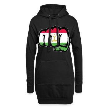 Tadschikisten_Flagge_Faust_used - Hoodie-Kleid - Schwarz - Vorne