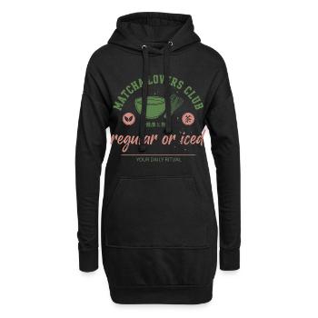 Matcha Lovers Club Regular ou Iced Daily Ritual - Sweat-shirt à capuche long Femme - noir - Devant