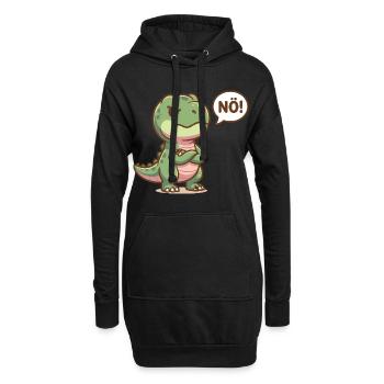 Dinosaure mignon. Non, drôle de dicton - Sweat-shirt à capuche long Femme - noir - Devant