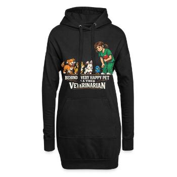 Tierarzt Tiermediziner - Hoodie-Kleid - Schwarz - Vorne