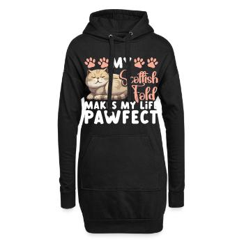 Scottish Fold Besitzer Katze Stofftier Scottish - Hoodie-Kleid - Schwarz - Vorne