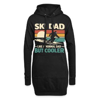 Lustiger Ski Dad Vintage Geschenk für Papa - Hoodie-Kleid - Schwarz - Vorne