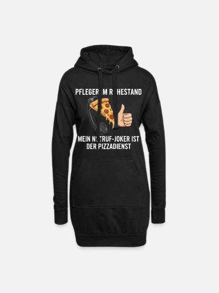 Rentner Notruf Pizzadienst - Hoodie-Kleid - Schwarz