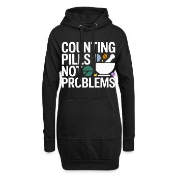 Pharmacien de détail comptant les pilules sur ordonnance - Sweat-shirt à capuche long Femme - noir - Devant