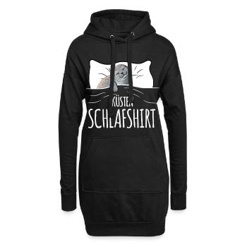 Küsten Schlafshirt - Hoodie-Kleid - Schwarz - Vorne