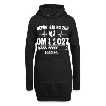 Schwangerschaft Ankündigen Werdende Oma 2027 - Hoodie-Kleid - Schwarz - Vorne