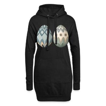 Œufs ornements floraux pastel - Sweat-shirt à capuche long Femme - noir - Devant